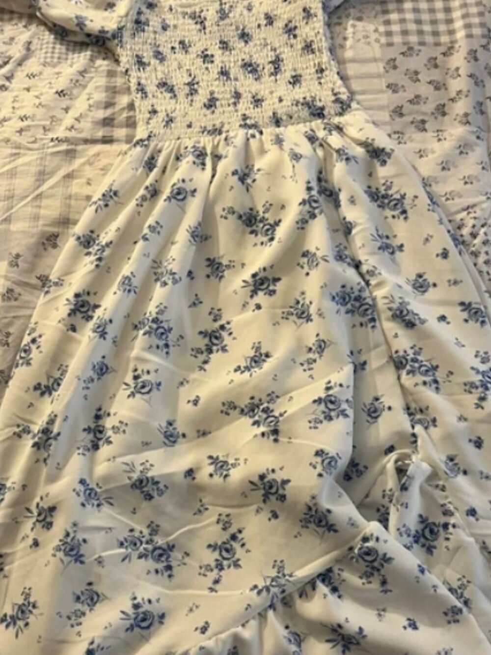 Floral print smocked Hight-Low Dress